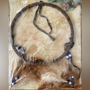 Lakota Dreamcatcher - blue and white beads